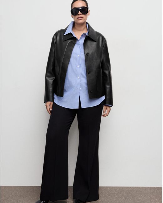 Mango Black Faux Leather Jacket