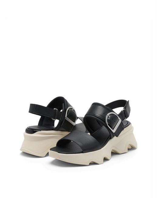 Sorel White Kinetic Impact Wedge Sandals