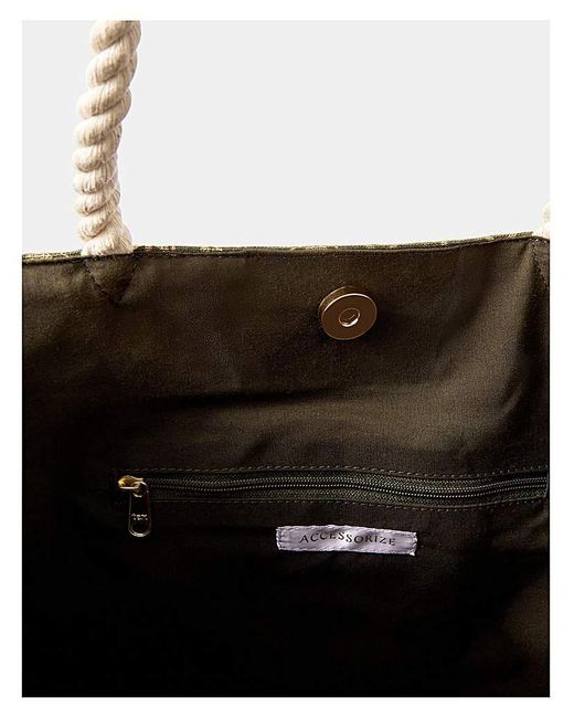 Accessorize Natural Foil Print Beach Bag