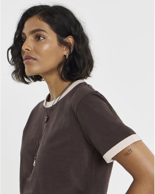 Simply Be Purple Ringer T-Shirt