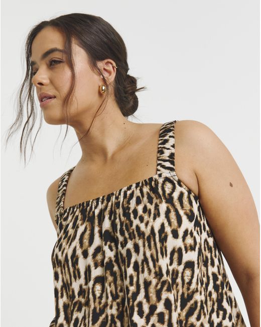 Simply Be Brown Crinkle Strap Cami