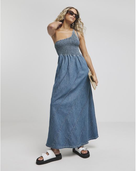 Simply Be Blue Asymetric Denim Dress