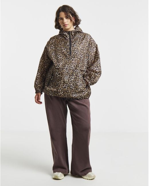 Simply Be Brown Quarter Zip Wind Breaker