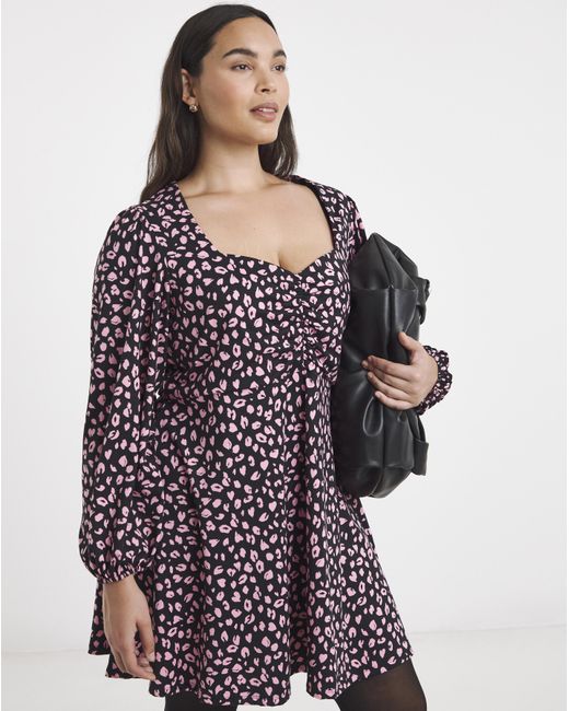 Simply Be Blue Supersoft Sweetheart Neck Skater Dress