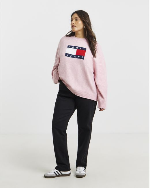 Tommy Hilfiger Pink Melange Flag Sweater