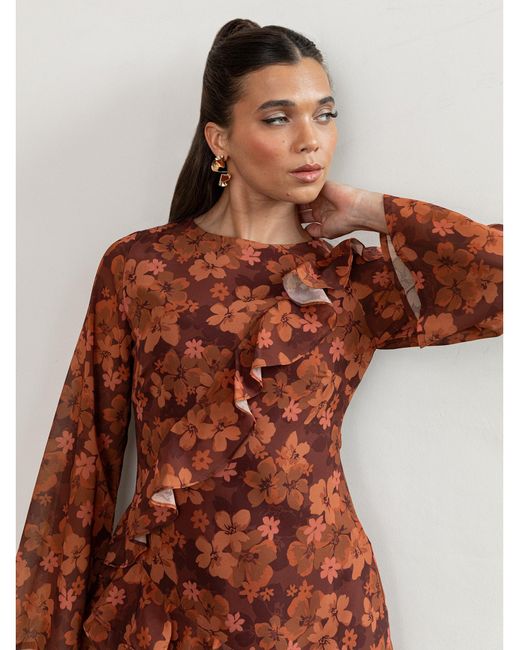 Anaya with love Brown Anaya Printed Dress