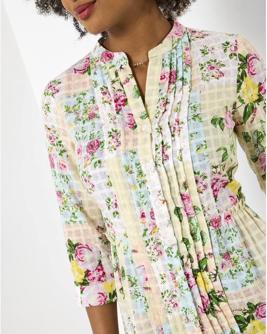Joe Browns White Jb Perfectly Patchwork Printed Blouse