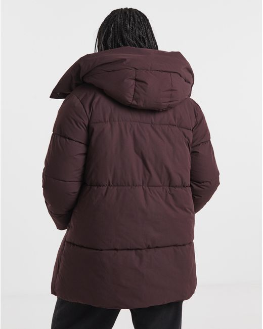 Simply Be Brown Longline Padded Coat