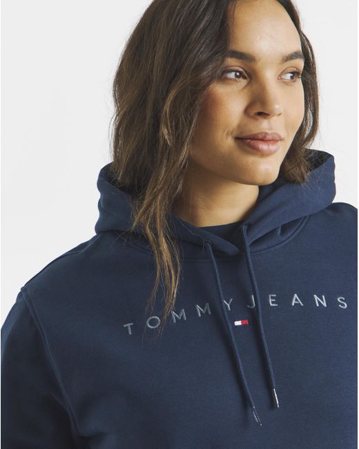 Tommy Hilfiger Blue Tonal Linear Hoodie