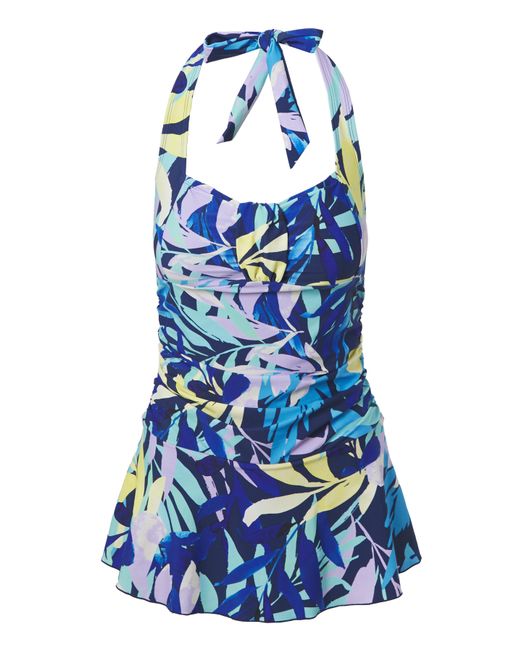 JD Williams Blue Leaf Non Wired Halter Neck Swimdress