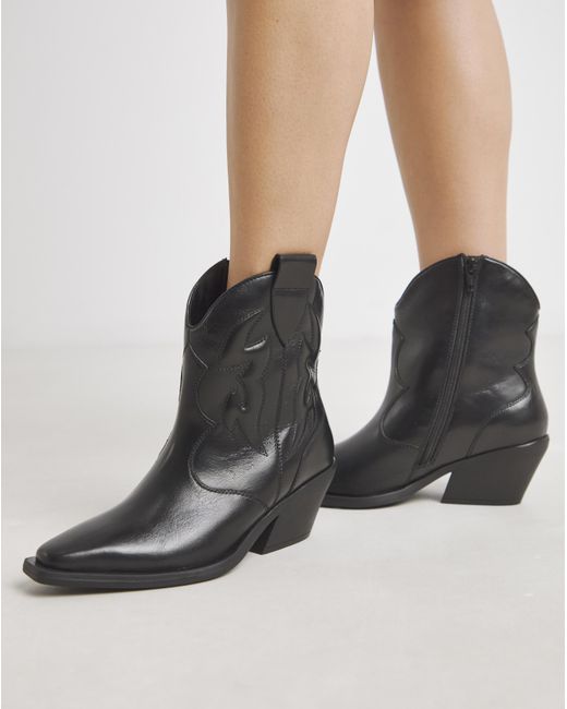 Simply Be Gray Embroidered Ankle Western Boots Ex Wide