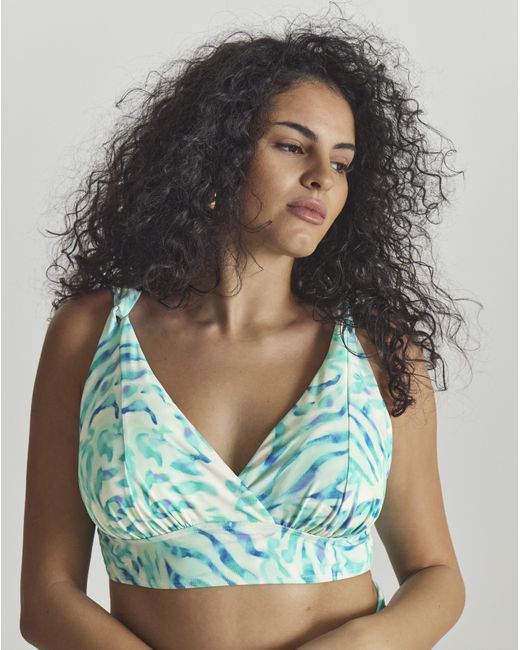 MAGISCULPT Blue Plunge Bikini Top