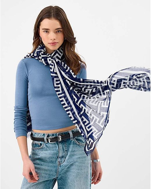 Accessorize Blue Geometric Print Scarf