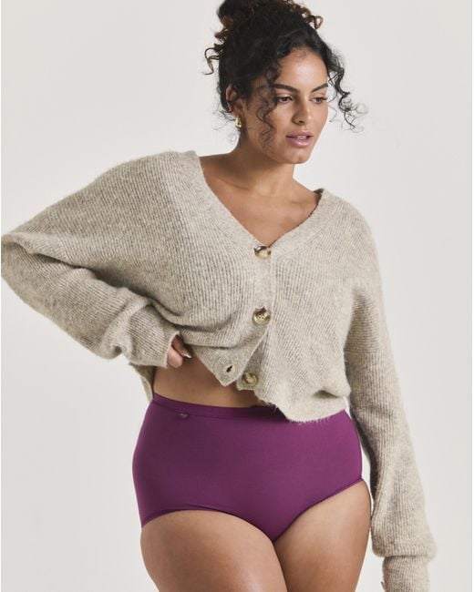 Sloggi Purple 3Pk Basic Maxi Briefs