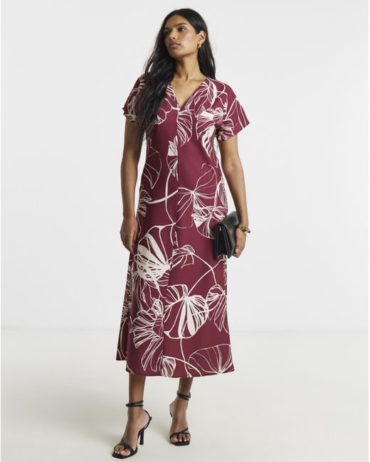 Joanna Hope Red Printed Column Dress