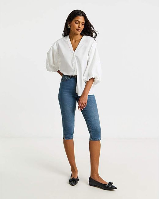 Simply Be White Button Through Blouse