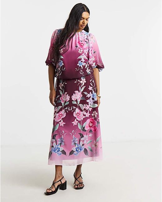 Joanna Hope Pink Bubble Hem Blouse