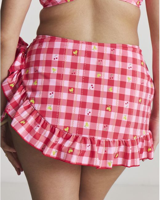 Simply Be Red Skirted Bikini Brief