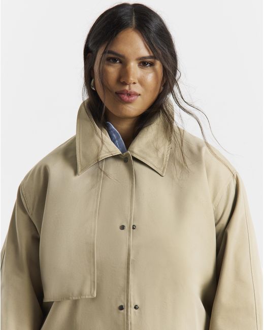 Simply Be Blue Premium Maxi Trench Coat