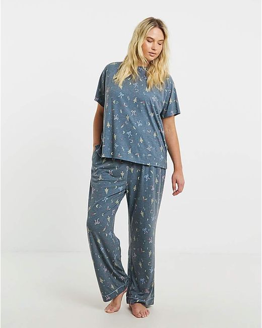 Pretty Secrets Blue Pretty Lounge Pyjama Set