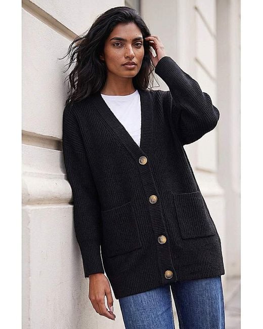 Roman Blue Roman Relaxed Longline Cardigan