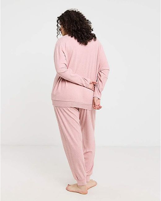 Pretty Secrets Pink Cable Knit Lounge Set