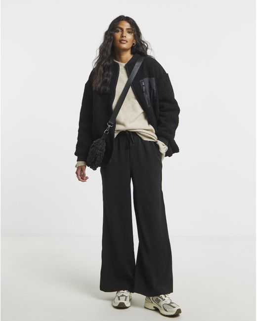 Simply Be Black Borg Bomber With Nylon Pocket