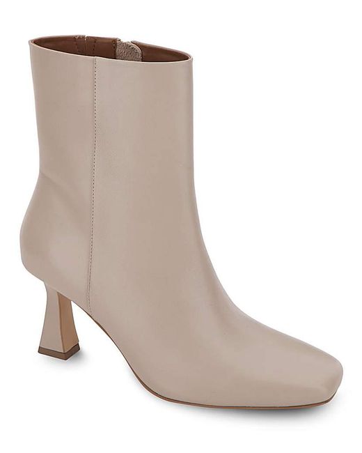 JD Williams White Square Toe Leather Boot E Fit