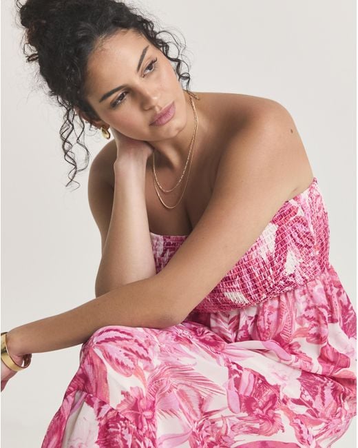 Figleaves Pink Fiji Tiered Beach Dress
