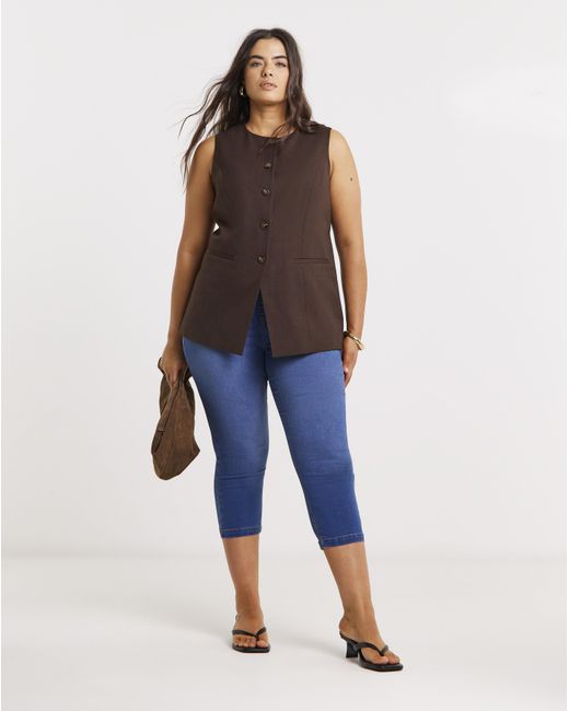 Simply Be Blue Mid Capri Jegging