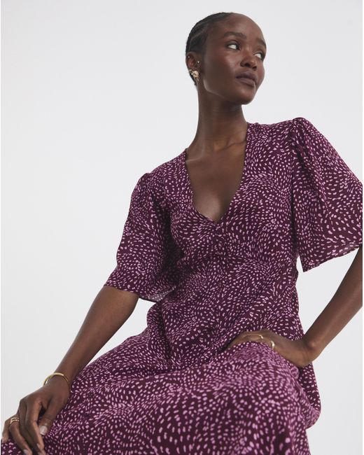 Simply Be Purple Spun Viscose Button Up Midi Dress