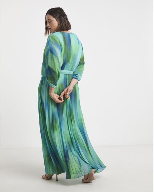 Joanna Hope Green Ombre Pleated Dress