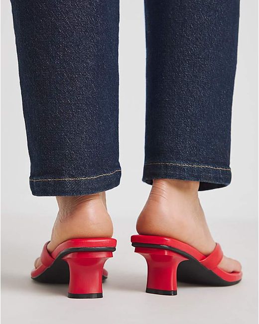 Simply Be Blue Toe Post Kitten Heel Ex Wide