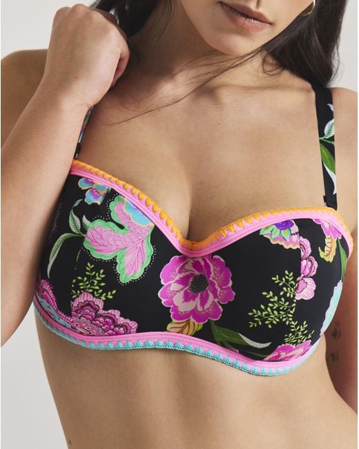 Figleaves Black Bandeau Underwired Bikini Top