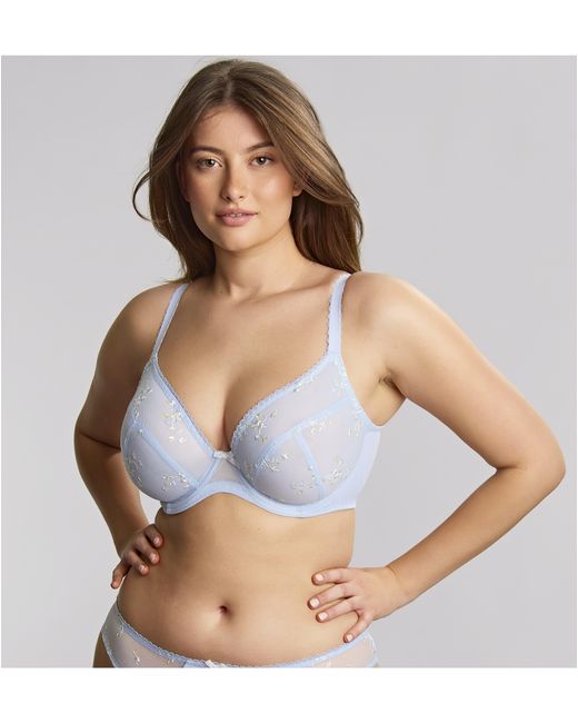 Panache Blue Meadow Plunge Bra