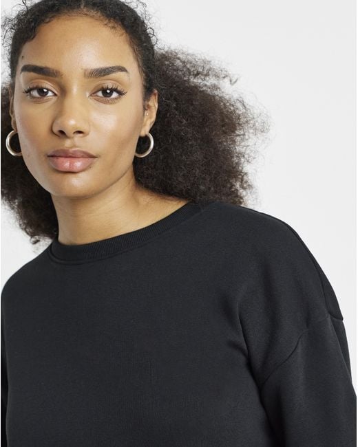 Simply Be Black Side Split Sweatshirt Tunic
