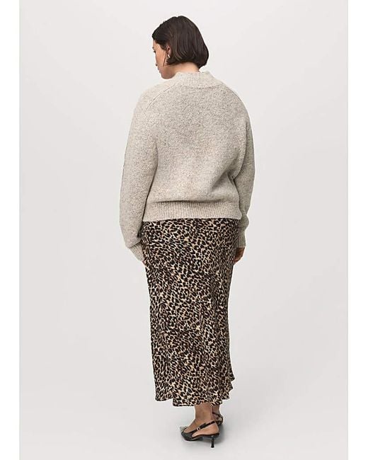 Mango Natural Leopard Print Skirt