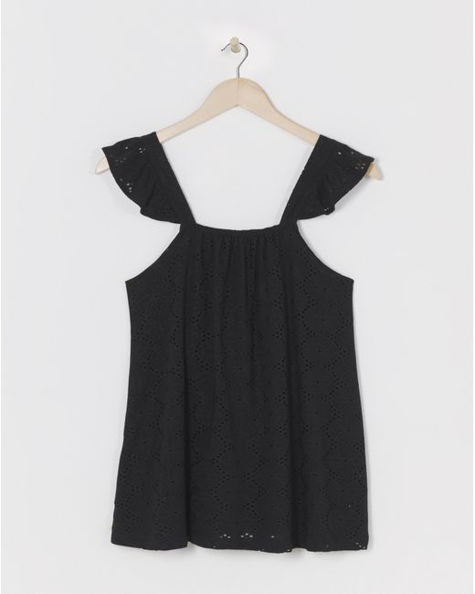 Simply Be Black Jersey Broderie Swing Top