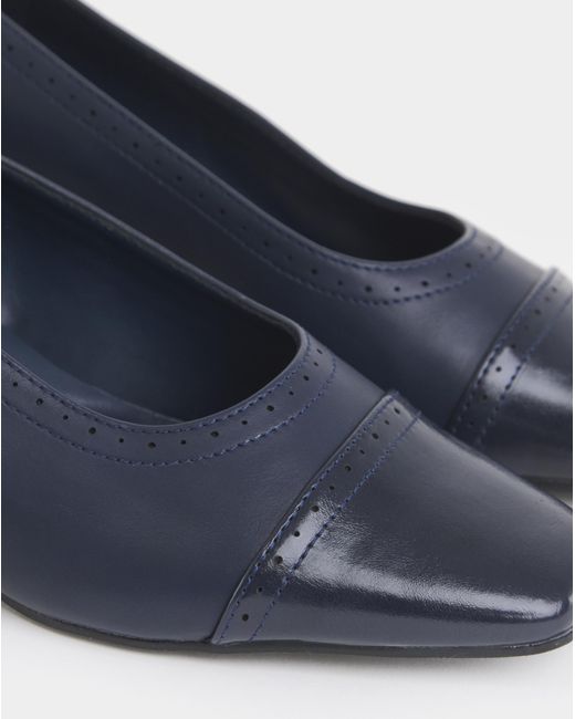JD Williams Blue Flared Block Heel Shoes Ex Wide
