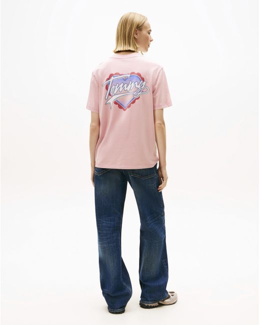 Tommy Hilfiger Pink Washed Heart T-Shirt