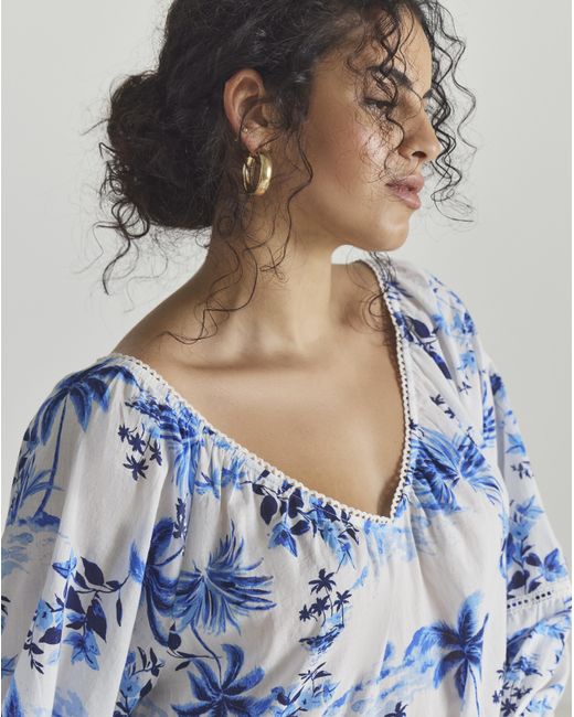 Figleaves Blue Lisbon Tiered Mini Beach Dress