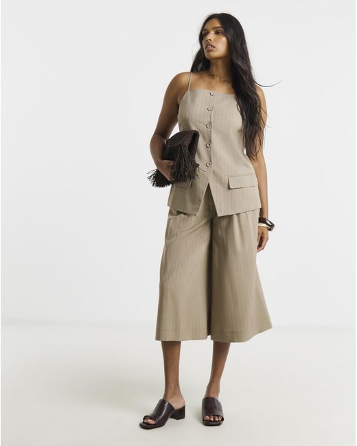 Simply Be Brown Square Neck Waistcoat
