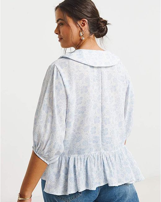 Simply Be White Sheer Collar Blouse