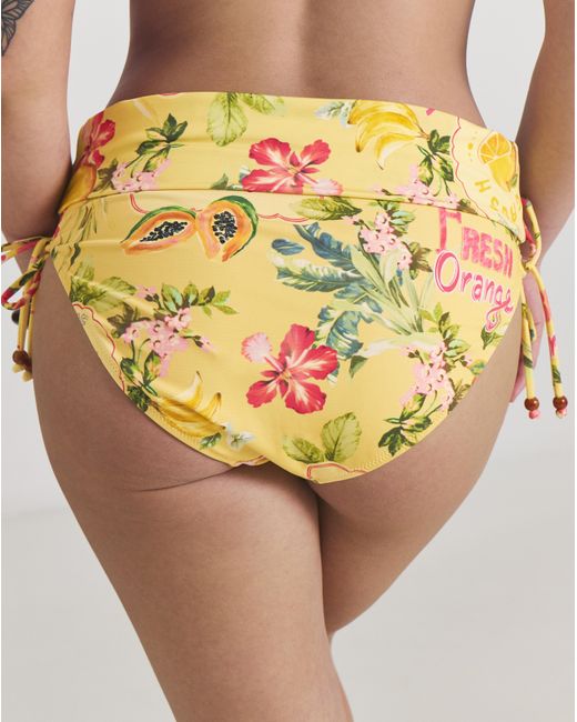 Figleaves Yellow Adjustable Foldover Bikini Bottoms