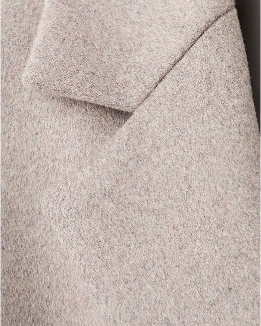 Mango Brown Wool Mix Double Breasted Coat