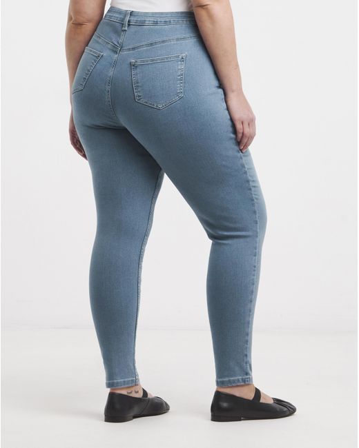Simply Be Blue Mid Skinny Highwaist Super Stretch