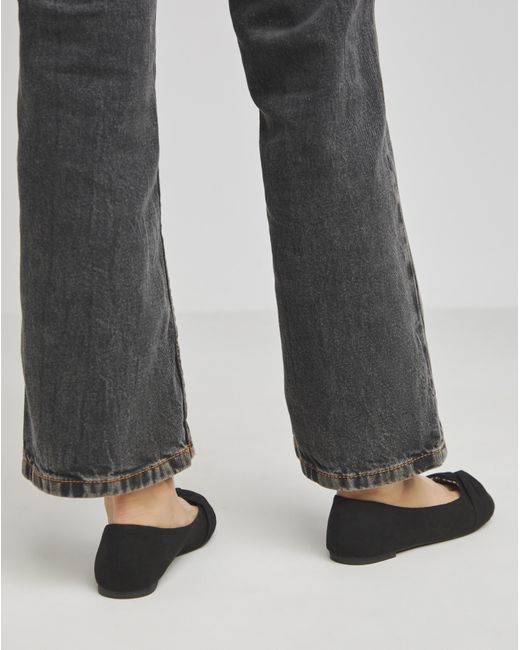 Simply Be Gray Twist Front Ballerina Shoes Ex Wide Fit