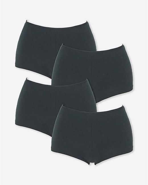 Pretty Secrets Black 4 Pack Boy Short Knickers