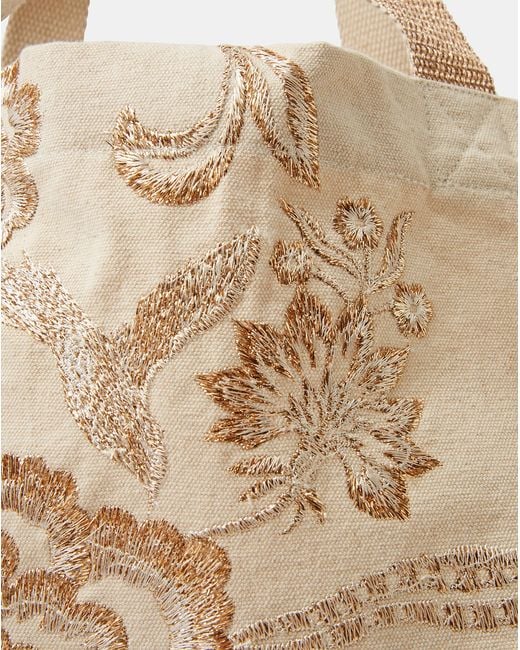 Accessorize Natural Embroidered Shopper Bag