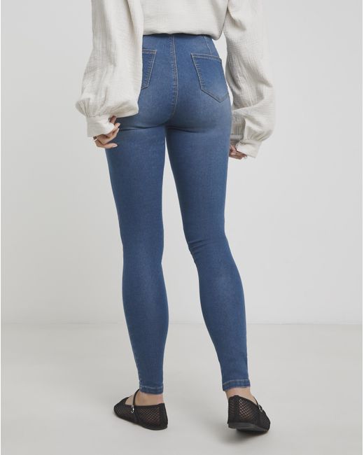 Simply Be Blue Seamed Skinny Jeggings